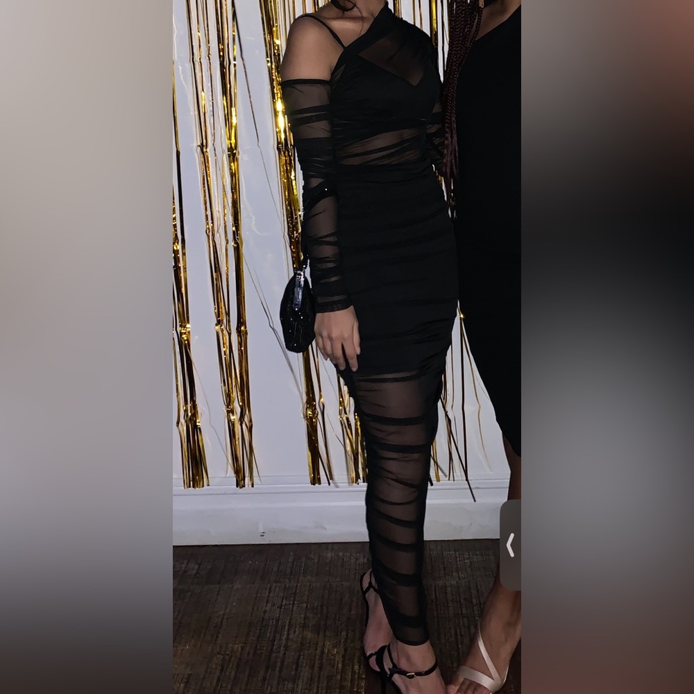 Chic Black Sheer Dress